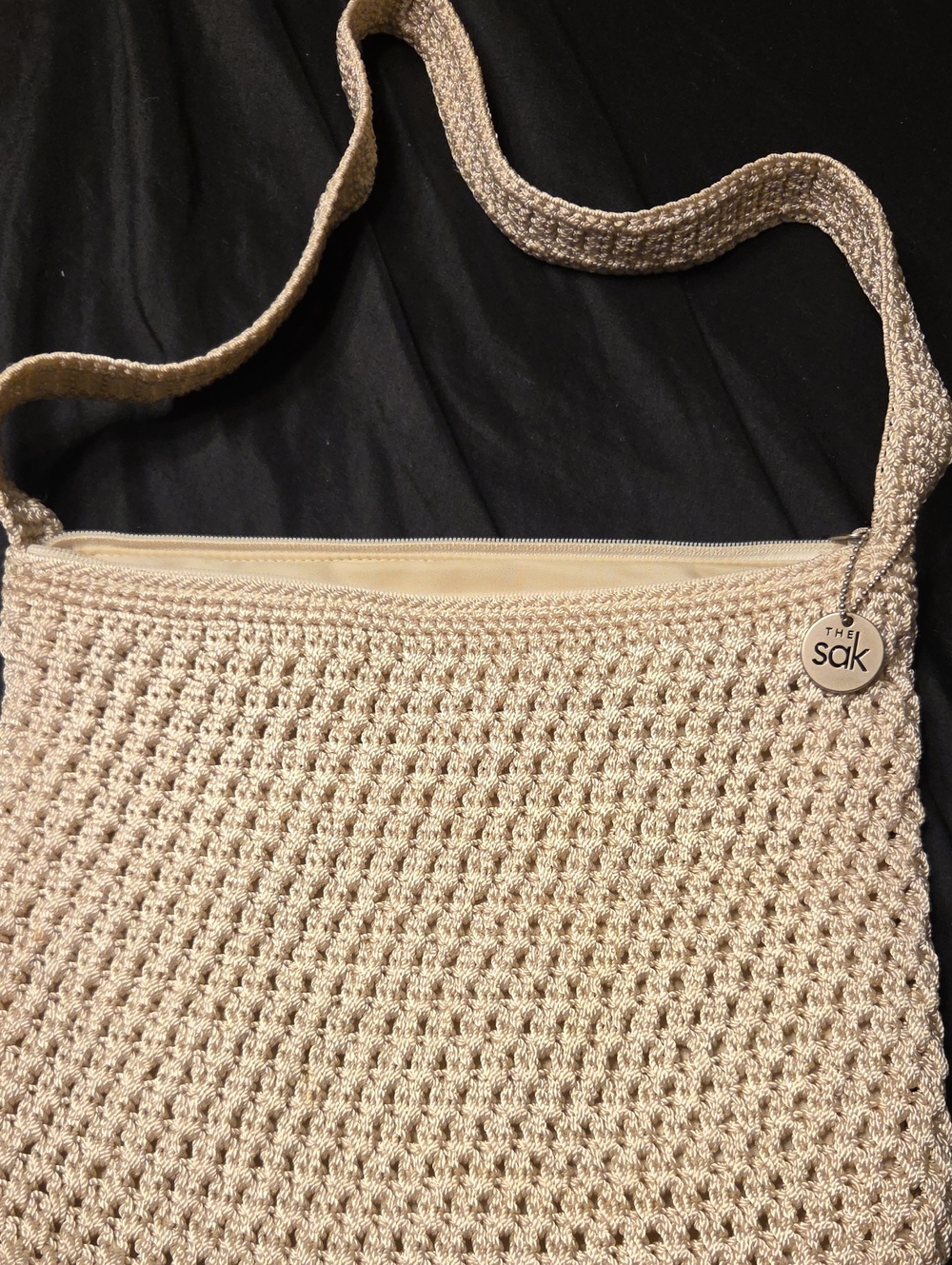 The Sak Cream Crochet Shoulder Bag